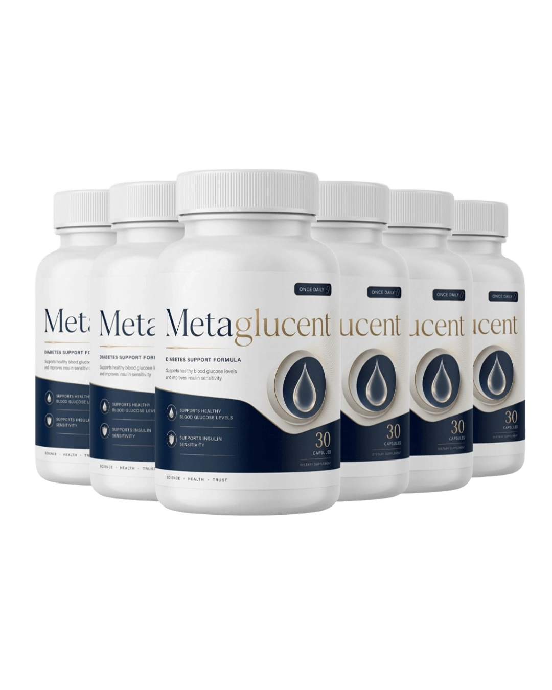 Metaglucent 6 bottle best value package, 180 day blood sugar support supply